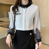 elegant Women's Blouses embroidery white shirts 2021 Spring long sleeve Casual Tops Shirts Blusas