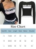 2022 Y2K Clothes Knitted Lace T Shirts Kawaii Square Neck Crop Top Bow Cute Retro Pullovers Harajuku Korean Tee