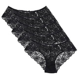 5 pcs/pack ! Ultra Thin Lace Panties Mid Rise Soft Women Brief Hollow Transparent