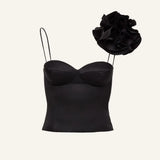 Patchwork Floral Black Camis For Women Square Collar Sleeveless Solid Vests Female Summer Clothing Style New