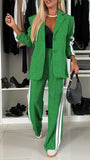 Casual Black And White Striped Suit Suit Women's