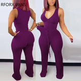 Women Elegant Solid Sleeveless Sexy Cami Crop Tops Shirring V Neck Long Pants Straight Pants Sets-Outfit