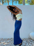 Vintage 90s Straight Long Skirt Women Y2K Sexy Solid Slim Elastic Waist Pencil Maxi Skirt 2000s Aesthetic