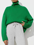 Autumn Winter Women Turtleneck Sweater Thick Warm Solid Pullover Top Oversized Base Chic Casual Loose Female Knit