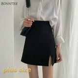 Women Split Elegant Office Ladies Spring Mujer Casual Large Size 3XL A-line Black Hot Sale Design Comfortable Ulzzang