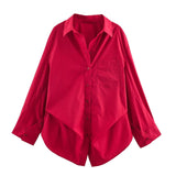 New Bat Sleeve Loose Striped Shirt