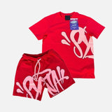 High Street Fashion Hip Hop Suit Men 2023 Summer Fashion T-Shirt Printed Syna Shorts-Outfit