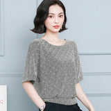 Elegant Shiny Sequin Blouse Glitter Shirt Tops Tunic Women Blouses Red Golden Shine Women's Blouses Plus Size New
