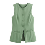 And Summer New High-Rise Thin Sicilian Vest Wearing Loose Shorts Two