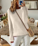 Sheintemu Autumn And Winter Long Sleeve Simple Solid Color Sweater