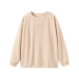 Large-Size Women's Fashion Leisure Daily Solid Color Buff Long-Sleeved Collar Collar