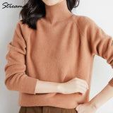 Thick Winter Sweater Women Turtleneck Pullovers Elegant Soft Basic Gray Knitted Jumpers Autumn Women's Turtleneck