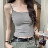 Color Sexy Suspenders Vest Girls Summer 2024 New Slim, Slim, Spicy Girls Wear Short Tops With Inner Tops-Outfit