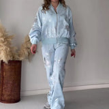 Summer New Fashion Sleek Print Zipper Leisure Jacket Two