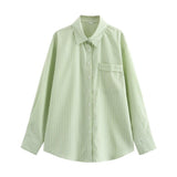 Women's ZA Temperament Spring New Temperament Commute Loose Striped