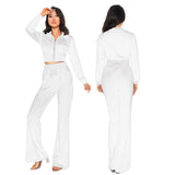 Women's Autumn 2023 New Women's Suit Leisure Fashion Velvet Cardigan Slim Two-Piece Set-Outfit