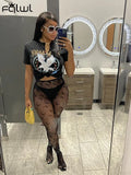 Summer Loose Graphic T Shirts Women V Neck Short Sleeve Print Tees Tops Women 2022 Black Streetwear Fashion Tops