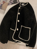 Winter Women Coat Warm 2022 Loose Pocket Single Breasted Thickened Warm Top Oversize Winter Women's Coat White