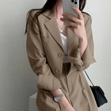 Toloer Suit Jacket Female 2024 Spring And Autumn Small Korean Fried Street New Korean Version Of The Casual Suit Jacket-Outfit
