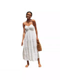 New Women's Bohemian Sling Dress Lace Splicing Big