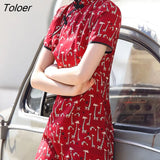 Dresses Women Sweet Ins Printed High Waist Side Slit Vintage Party Wear Females Mini Cheongsam Modern Elegant Chic