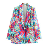 Summer Satin Printed Shirt Suit Jacket 8124496 Trousers 8093496-Outfit