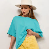 Hot Summer T-Shirt Women's Pure Cotton 16-Color Basic Loose Top Ins Soft
