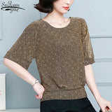Elegant Shiny Sequin Blouse Glitter Shirt Tops Tunic Women Blouses Red Golden Shine Women's Blouses Plus Size New
