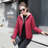 Women Fleece Coats And Jackets Winter Warm Padded Winter Coats For Women Hooded Outwear Velvet Coat Warm Basic Jacket
