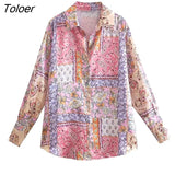 Shirts Woman 2023 Vintage Floral Print Blouse Women Office Business Casual Shirt Chic Loose Blusas Tops