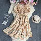 Broken Flowers Tighten Short-Sleeved Dress-Outfit
