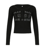 Breasted Splicing Digital Printing Slim Long-Sleeved Casual T-Shirt Spring / Summer 2024 Style-Outfit
