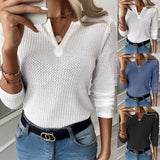 new V-neck long-sleeved waffle mesh long-sleeved shirt top for