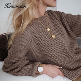Loose Autumn Sweater Women 2020 New Korean Elegant Knitted Sweater Oversized Warm Female Pullovers Fashion Solid