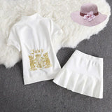 Short Sleeve Set 2 Piece Summer Casual Sport Suit Gym Clothes zipper Top Mini skirt High Waist Shorts