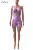 Mesh Patchwork Hollow Out See Through Bodycon Rompers Womens Jumpsuit Shorts Summer 2023 Sexy Night Club