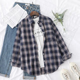 Plaid Shirt Women 2021 New Spring Autumn Womens Tops Loose Design Style Lady Casual Long Sleeve Blouse Clothes