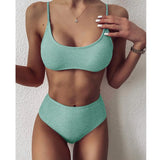 Flash Bikini High Waist Swimsuit 2021 Swimwear Women Push Up Bikini Set Bathing Suit Female Summer Beach Wear Swimming