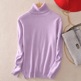 Sweater Women Turtleneck 2021 Winter White Women's Turtleneck Ladies Cashmere Sweater Pullover Female Women
