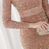 Winter Elegant Deep V Neck Long Sleeve Slit Cocktail Eevening