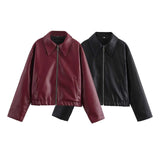 Autumn And Winter Retro New Retro Collar Zipper Locomotive Leather Jacket Jacket
