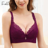 Plus Size Wireless Bras for Women Push Up Bra Sexy Underwear Lace Lingerie Femme C D E