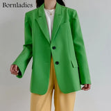 High-quality Office Ladies Loose Green Blazer 2021 Spring Summer Fashion Notched Collar Single-breasted Suits