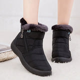 Snow Boots Women Winter Warm Plush Shoes Ladies Ankle Boots Non-slip Zip Flats For Female Botas De Mujer