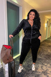 Plus Size Casaul Solid Hoodies And Pant