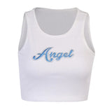 Tiger Printed Tees Vest Crop Top Women Letter Animal Print Crop Top Sleeveless Tank Tops Casual Skinny Female