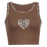 Tiger Printed Tees Vest Crop Top Women Letter Animal Print Crop Top Sleeveless Tank Tops Casual Skinny Female