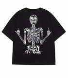 Loose Y2k Top Happy Hip Hop Print Short-Sleeved Goth T-Shirt Lovers' Sweatshirt Men's Wear-Outfit