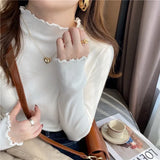 Half Turtleneck Knitted Pullover Sweaters Fashion Tops 2022 Women Korean Casual Basic Solid Jumper Pull Femme