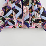 Autumn And Winter New Women's Retro Printing Loose Leisure Long Sleeve Pocket Decorative Cotton